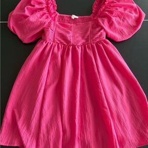 Roolee Pink Puff Sleeve Sundress